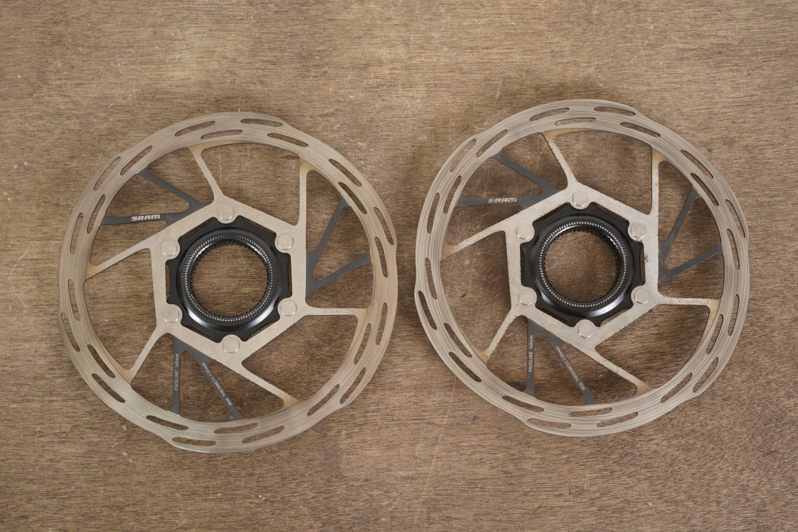 (2) 160mm SRAM PaceLine Center Lock Disc Brake Rotors