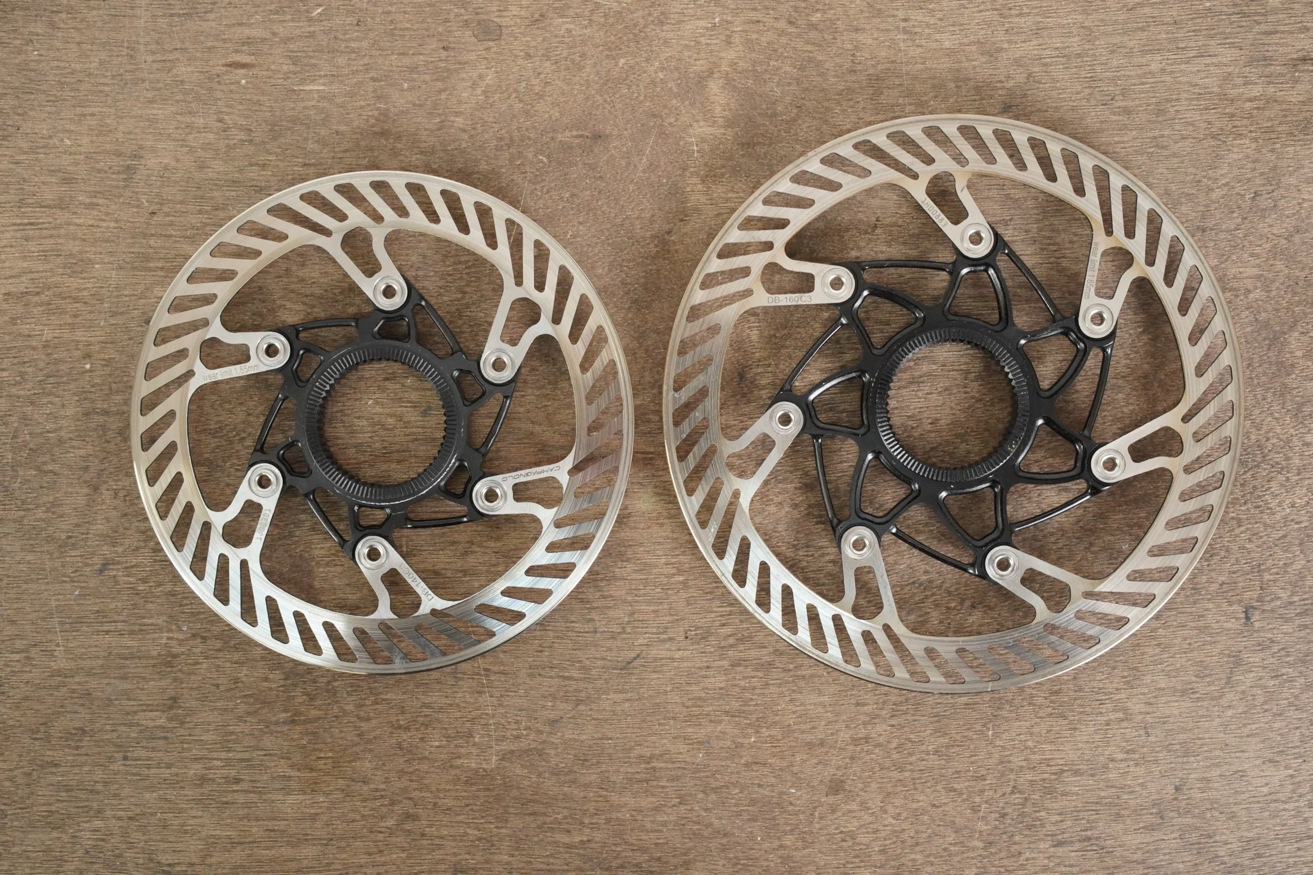 (2) 160mm/140mm Campagnolo 03 AFS Center Lock Disc Brake Rotors