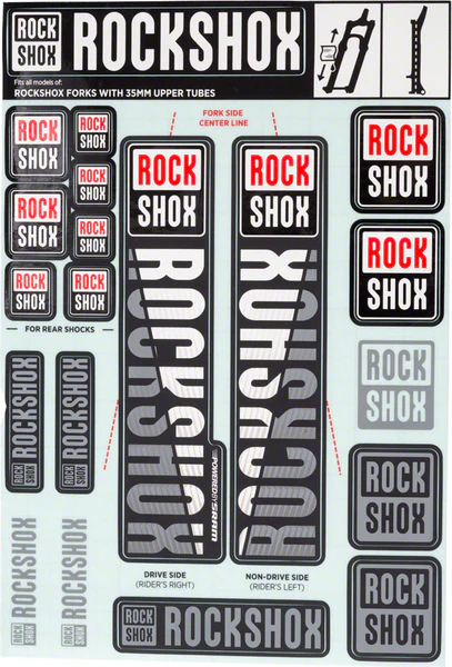 RockShox Fork Decal Kit - 35mm, White