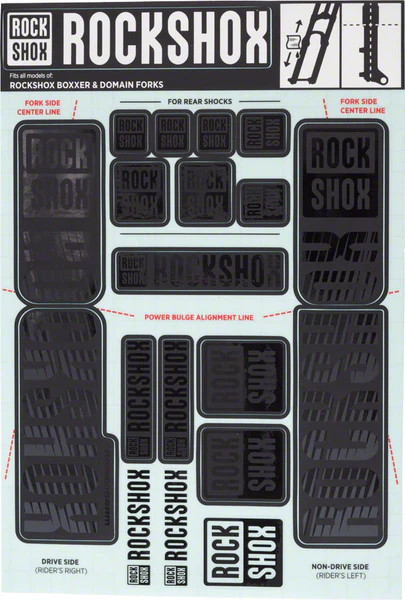 RockShox Fork Decal Kit - 35mm Dual Crown, Stealth Black