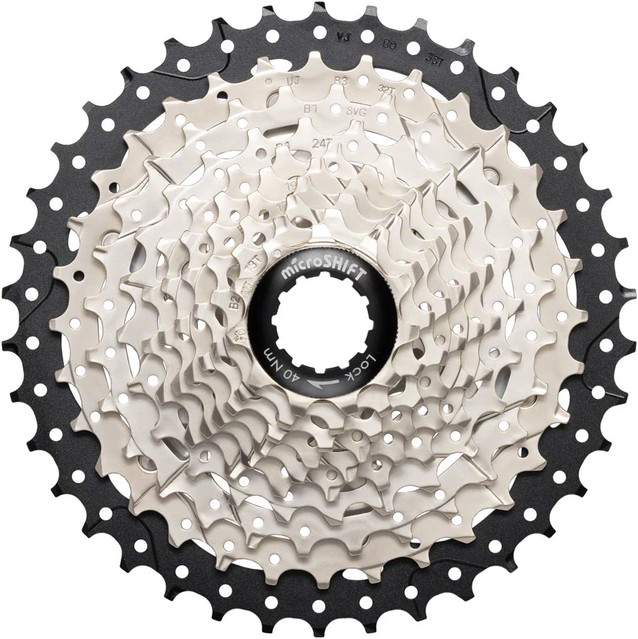 microSHIFT Sword Cassette - 10-Speed 11-38t Alloy Spider Satin Nickel