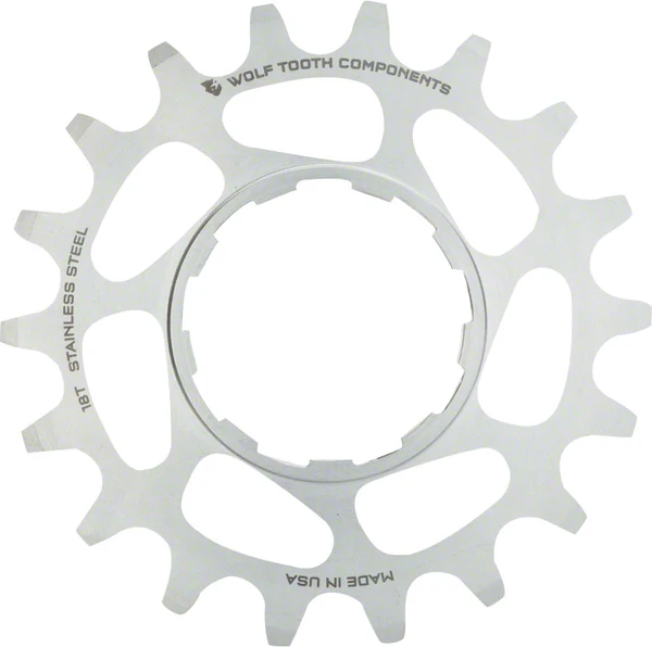Wolf Tooth Single Speed Stainless Steel Cog: 16T, Compatible with 3/32" chains