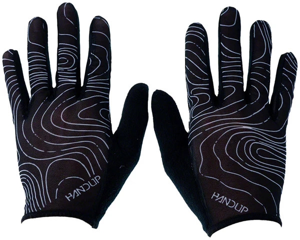 Handup Vented Gloves - Topo Map Black, Large