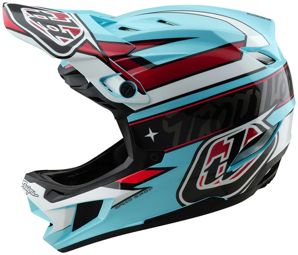 Troy Lee Designs D4 Polyacrylite Helmet Linear Blue, Large