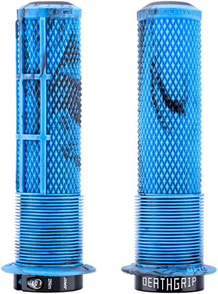 DMR DeathGrip 2 Flanged Grips - Thin, Lock-On, Blue Mable
