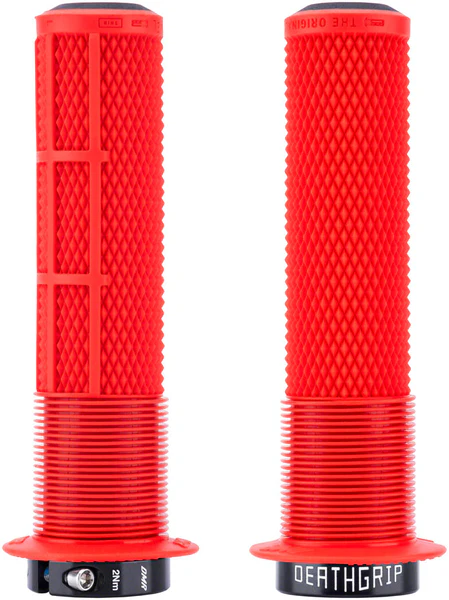 DMR DeathGrip 2 Flanged Grips - Thin, Lock-On, Red