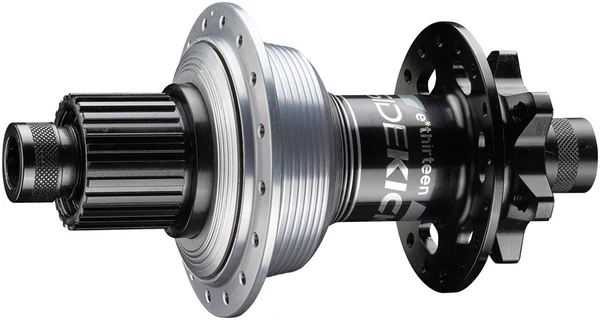 e*thirteen Sidekick Rear Hub - 12 x 148mm, 6-Bolt, Micro Spline, Black/Sterling Silver, 32H