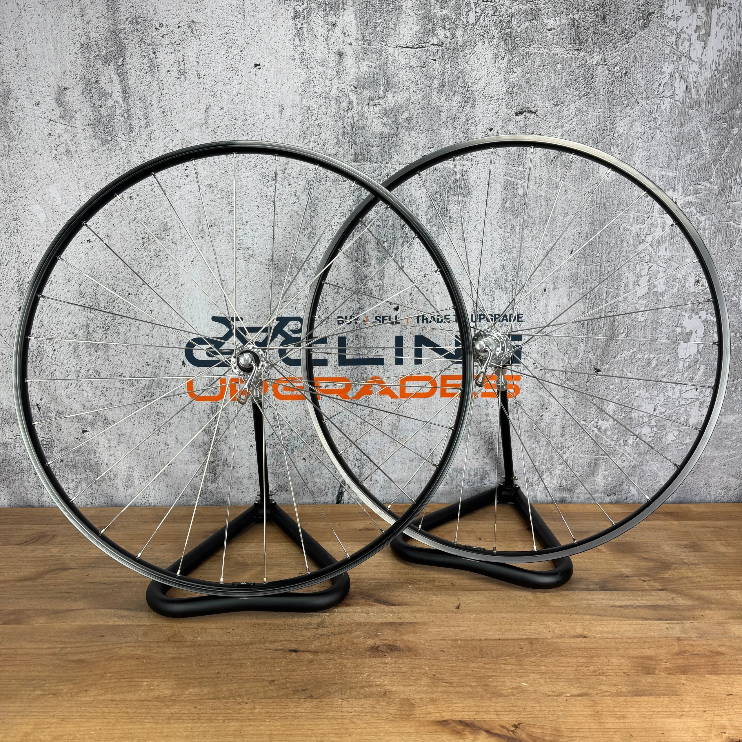 H Plus Son TB 14 Alloy Clincher Wheelset 700c Rim Brake Campagnolo Record Hubs