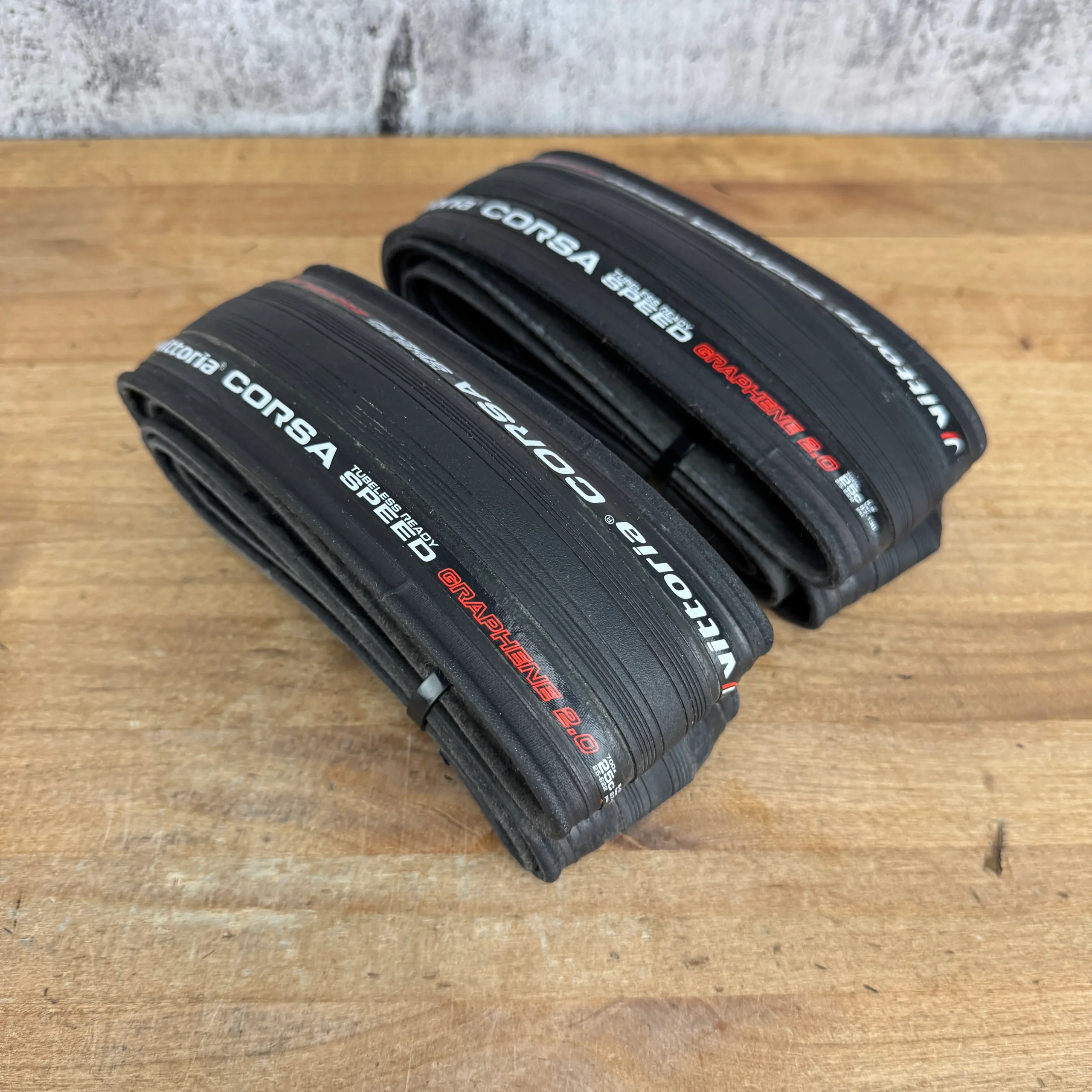 Low Mile! Pair Vittoria Corsa Speed Graphene 2.0 700c x 25mm Clincher Tires