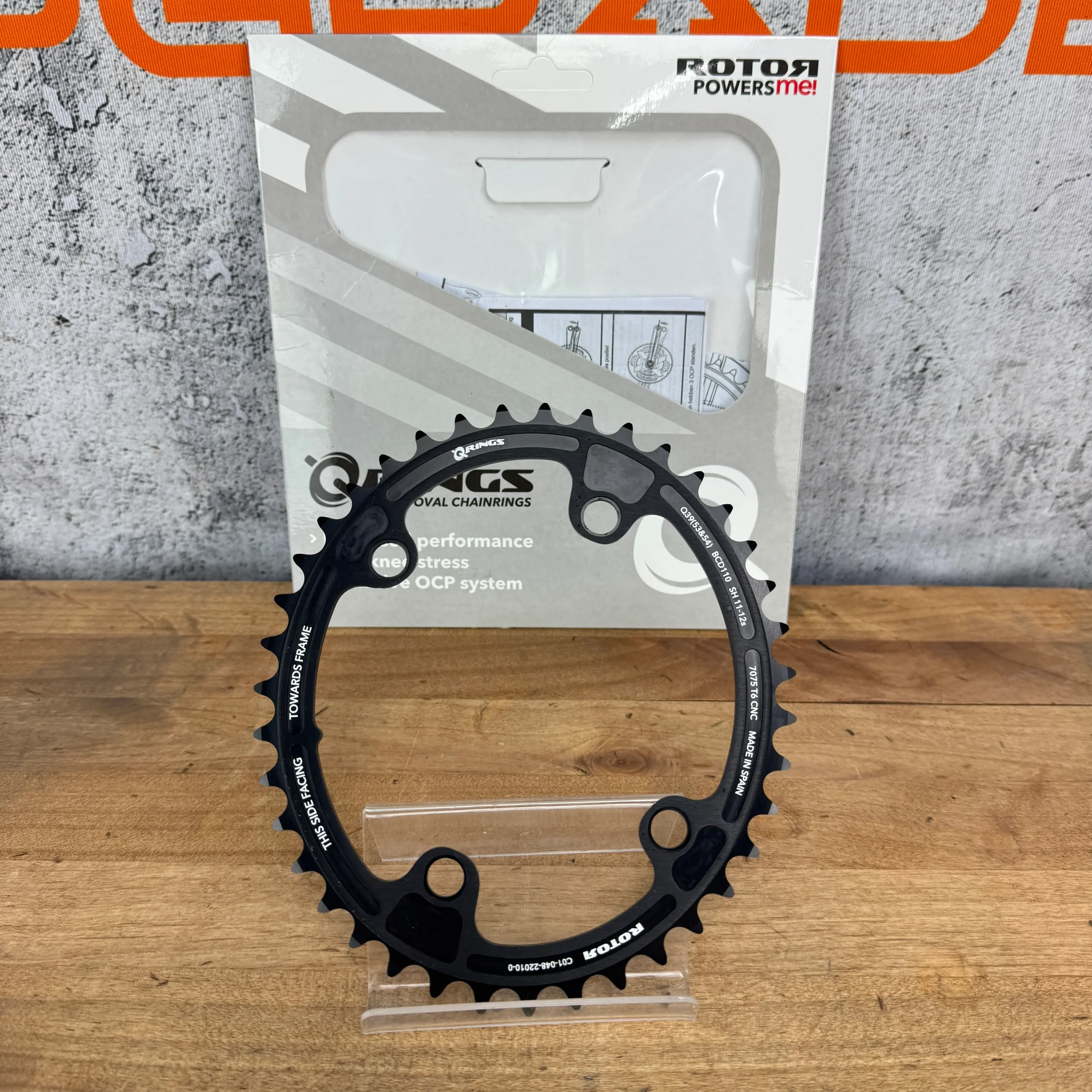 New! Rotor Q-Ring 39t 110 BCD 4-Bolt 11/12 Speed Oval Inner Chainring 48g