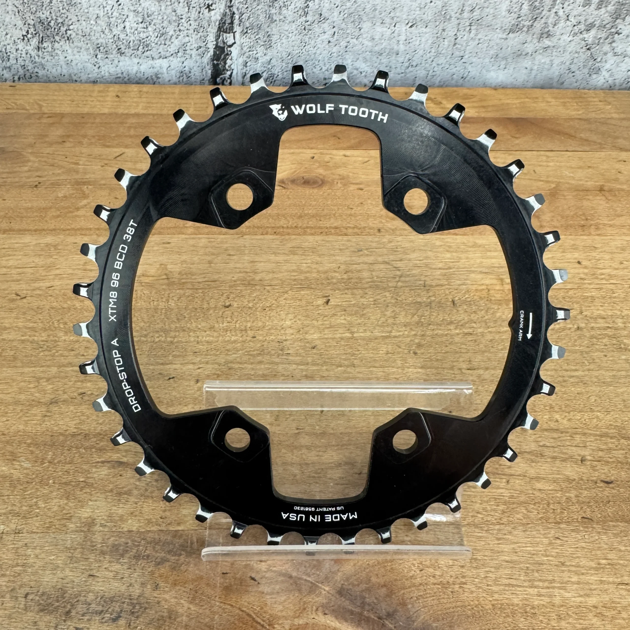 Wolf Tooth Drop-Stop A 96BCD 4-Bolt 38T 1x Chainring for Shimano M8000/M7000