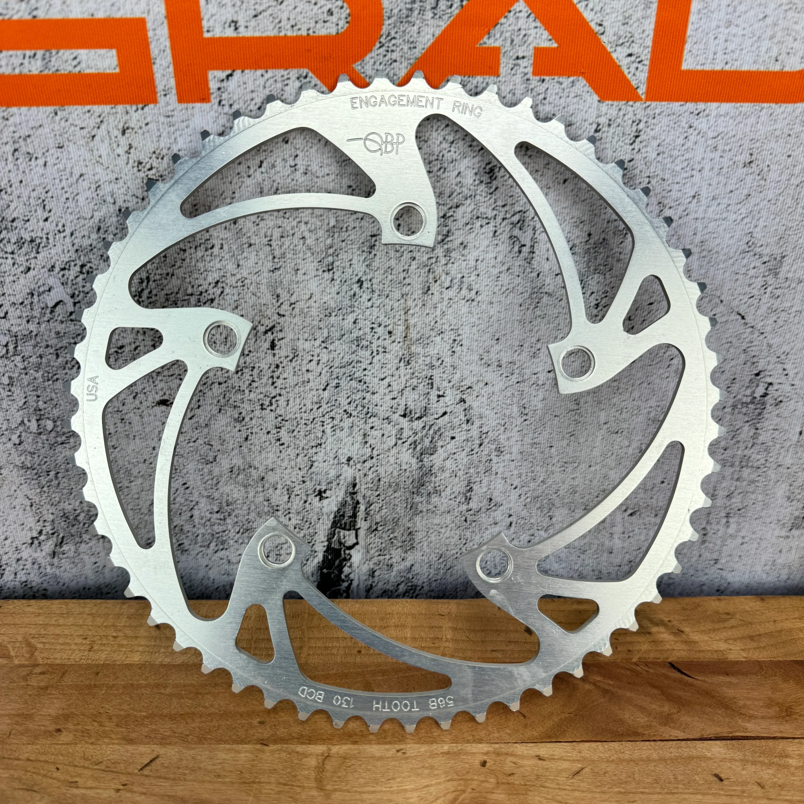 QBP Engagement Ring 56t 130BCD Bike Outer Chainring 102g