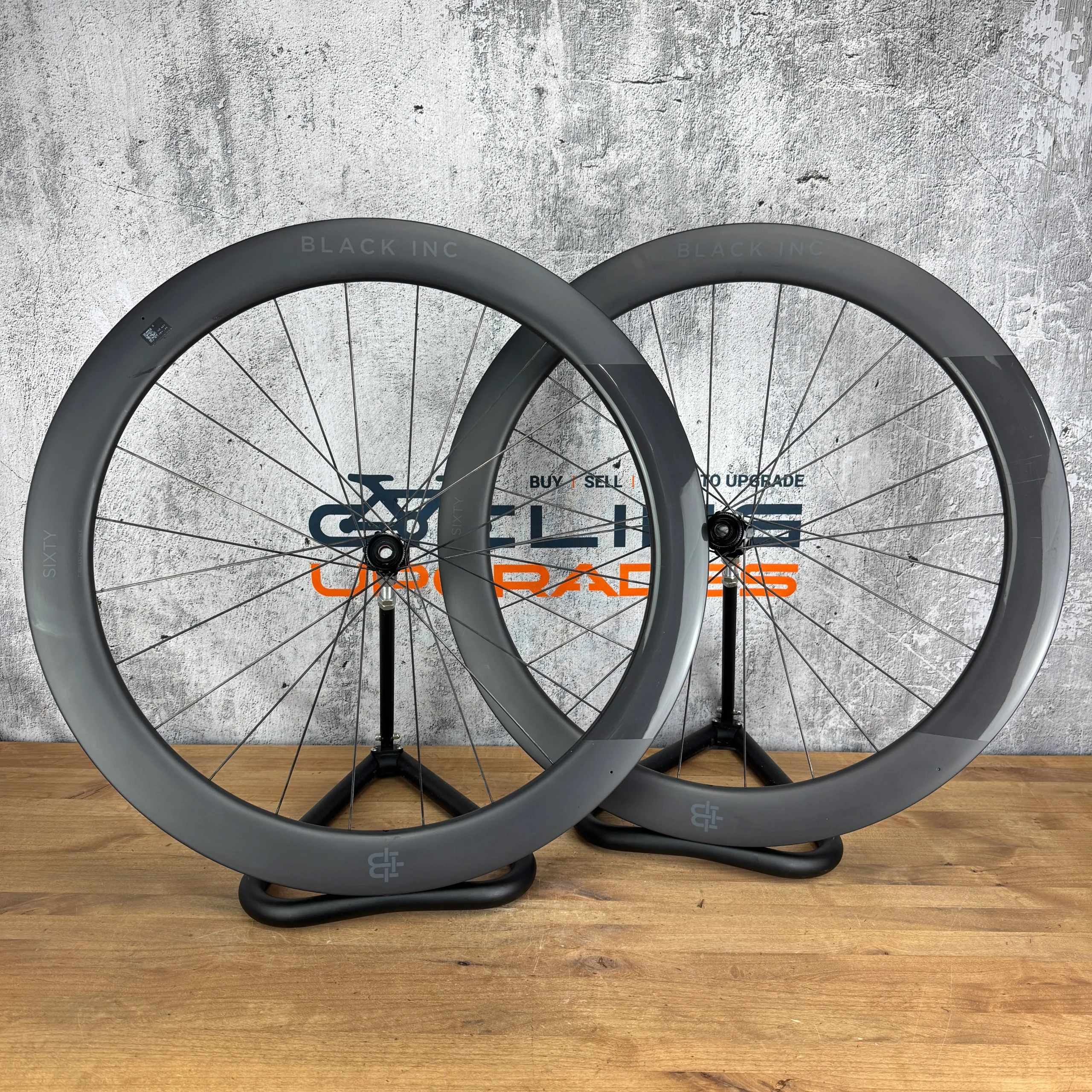2024 Black Inc Sixty Carbon Tubeless Disc Brake Wheelset 700c 1638g