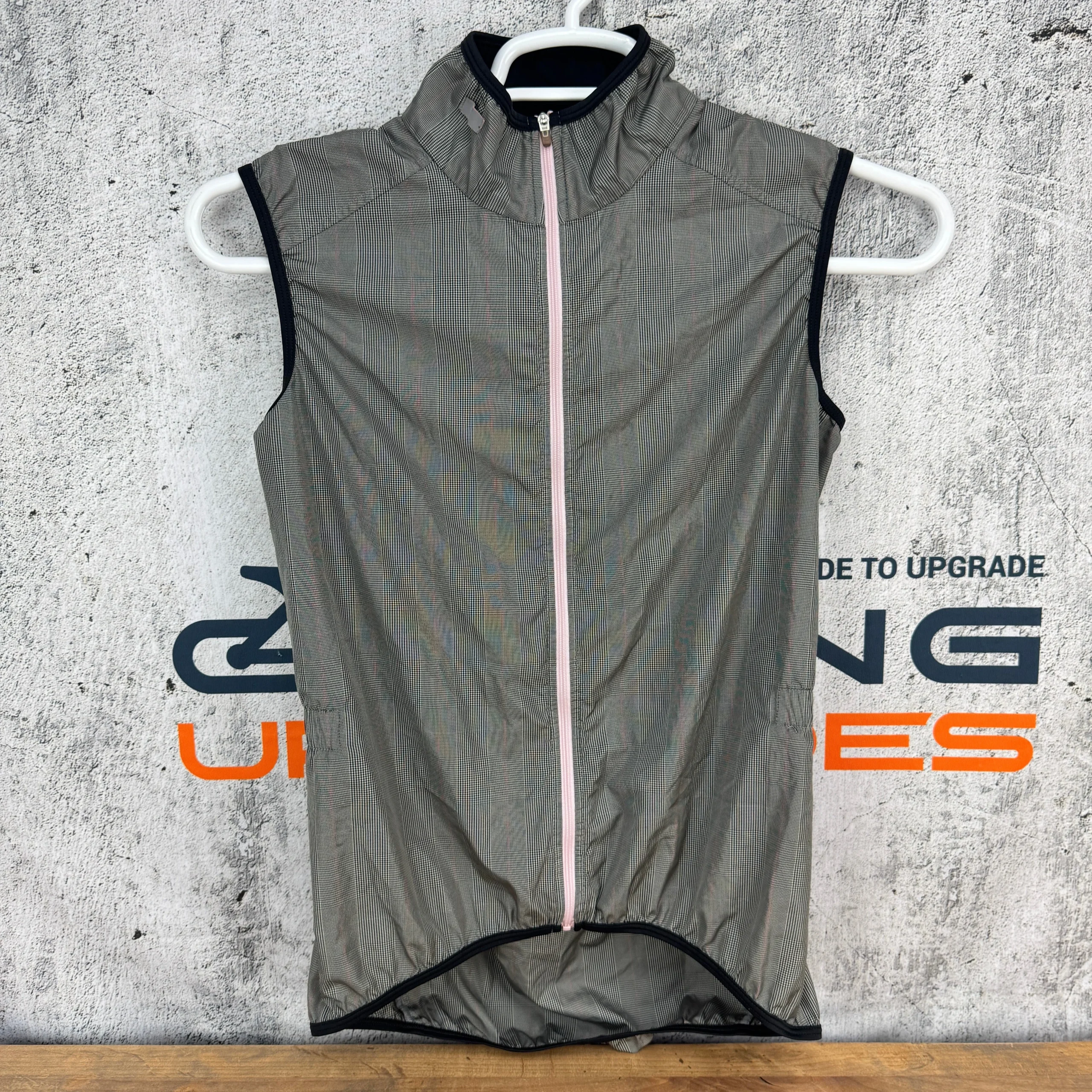 Cafe Du Cycliste Plaid Pattern Gray Men's Small Cycling Vest