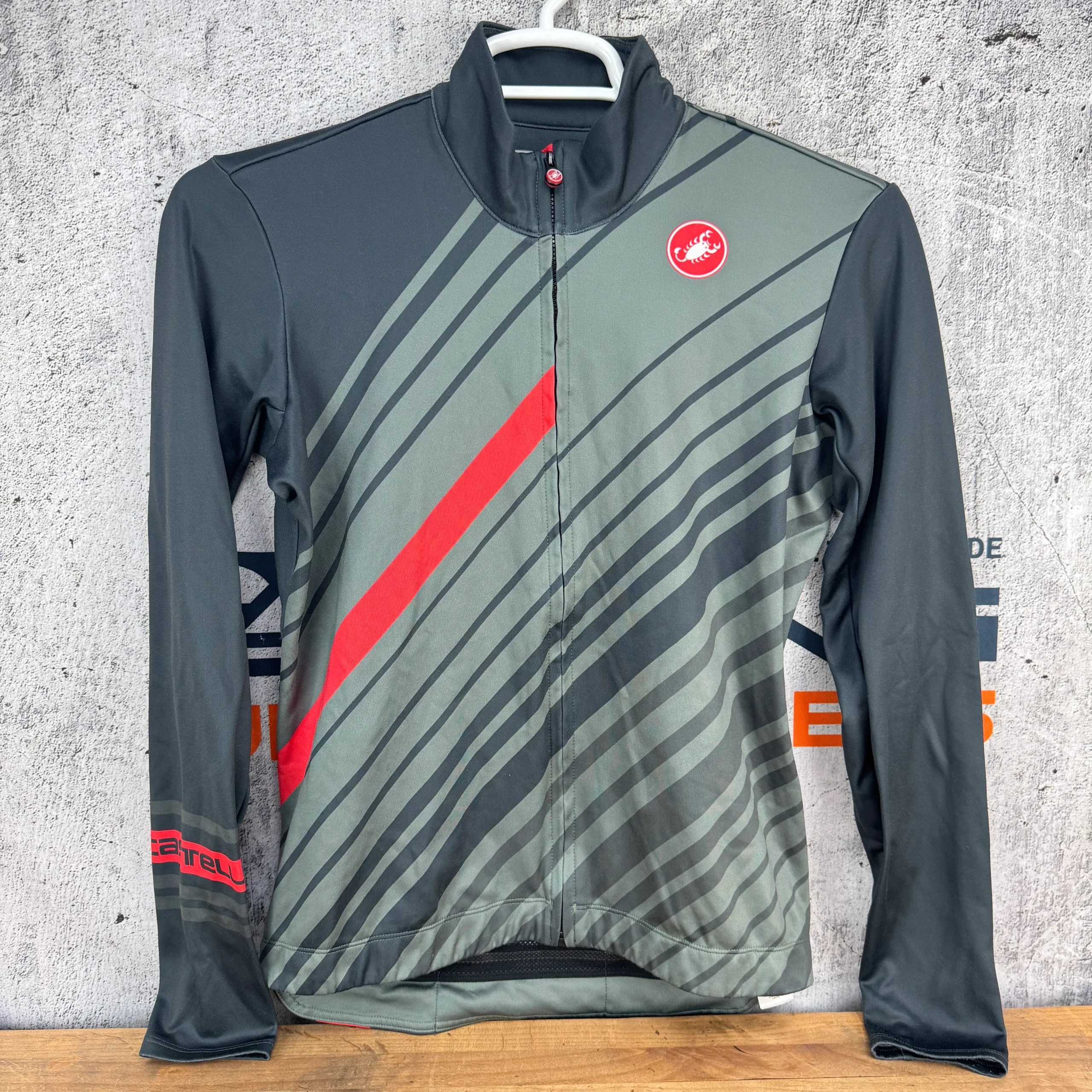 Castelli Green Men's Large Long Sleeve Cycling Jacket w/ Pockets
