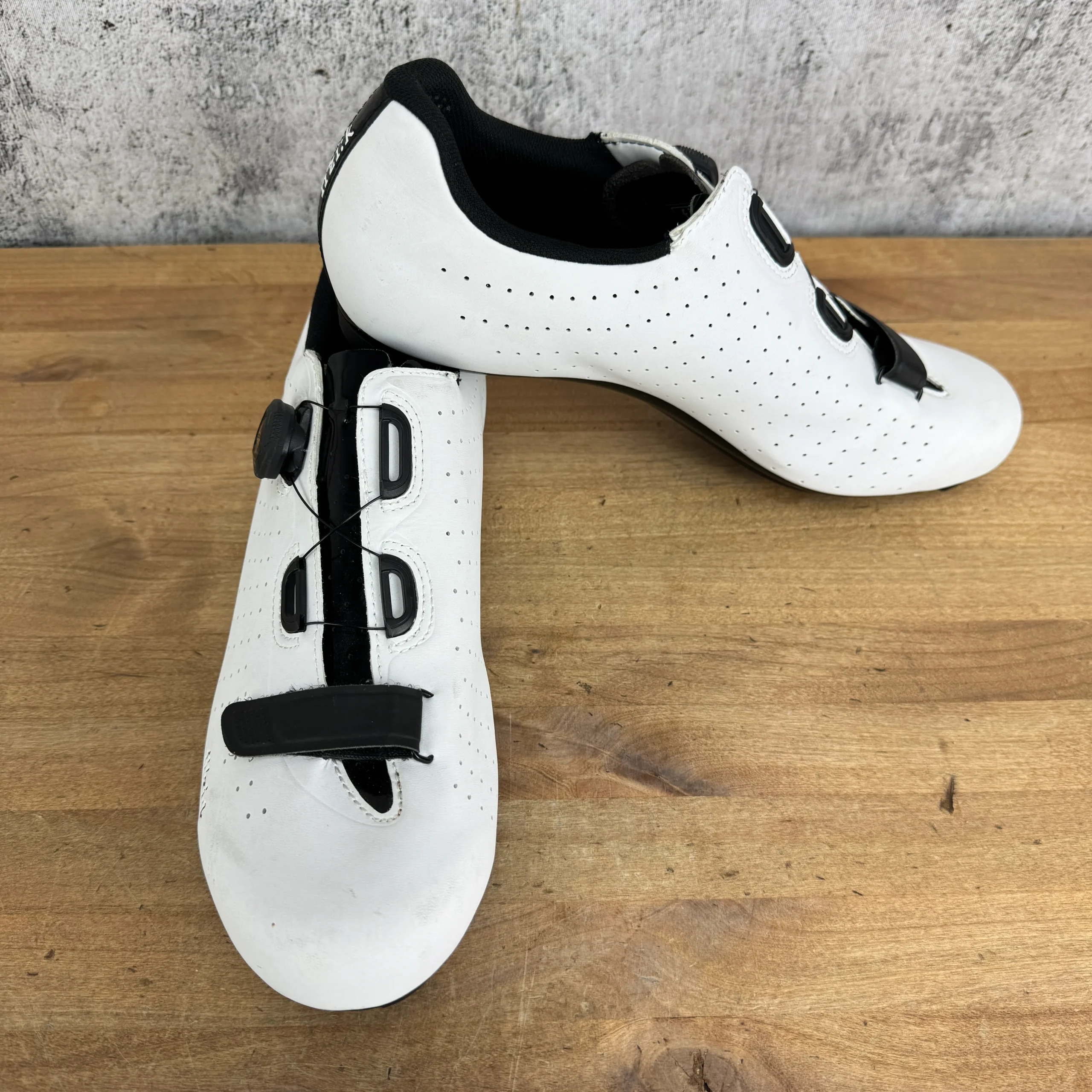 Light Use! Fizik Tempo R5 Overcurve Men's 47 EU White BOA/Strap Cycling Shoes