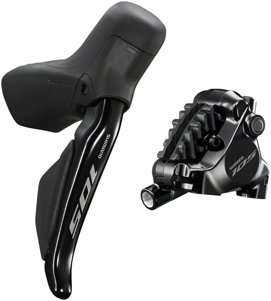 Shimano 105 ST-R7170-RE Di2 Shift/Brake Lever with BR-R7170 Hydraulic Disc Brake Caliper - Rear, 12-Speed, Flat Mount,