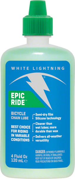 White Lightning Epic Ride Lube, 4oz Drip