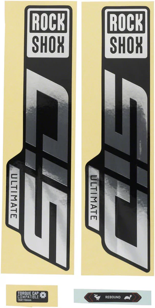 Rockshox Fork Decal Kit - SID Ultimate, 27.5"/29", Gloss Rainbow Foil/High Gloss Black
