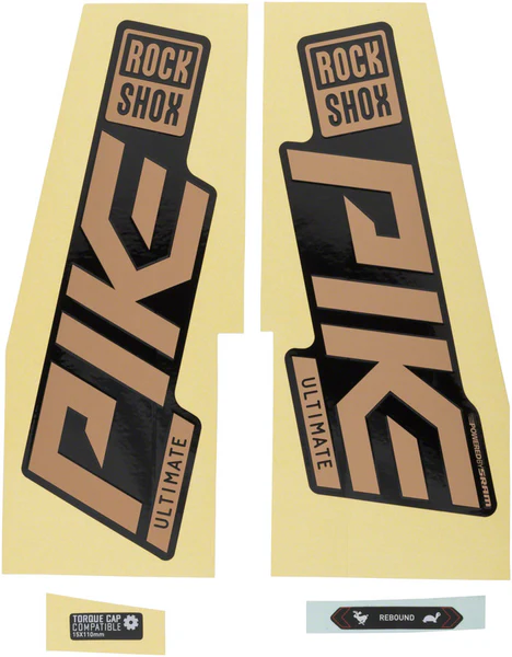 Rockshox Fork Decal Kit - Pike Ultimate, 27.5"/29", Matte Copper Foil/High Gloss Black