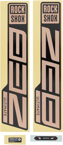 RockShox Fork Decal Kit - ZEB Ultimate, 27/29", Matte Copper Foil/High Gloss Black