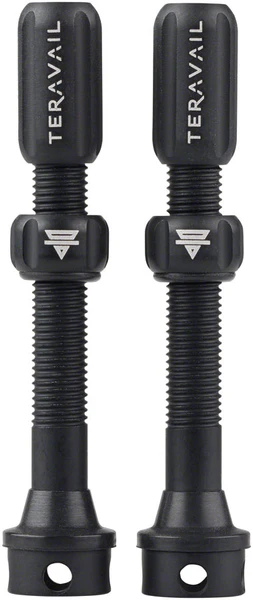 Teravail Alloy Tubeless Valves - Pair, 48mm,Matte Black