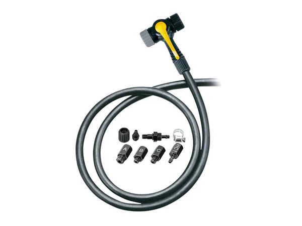 Topeak TwinHead Schrader/Presta Valve Adaptor with 38" Hose Retrofits Most Pumps