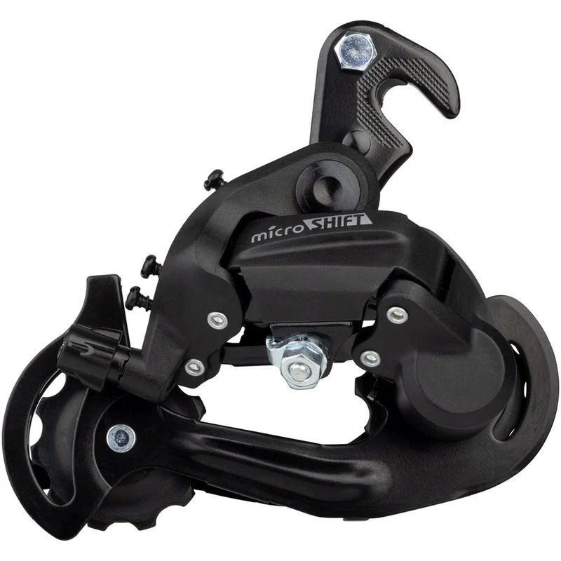 microSHIFT M21 Rear Derailleur - 6,7 Speed, Short Cage, Dropout Claw Hanger, Black