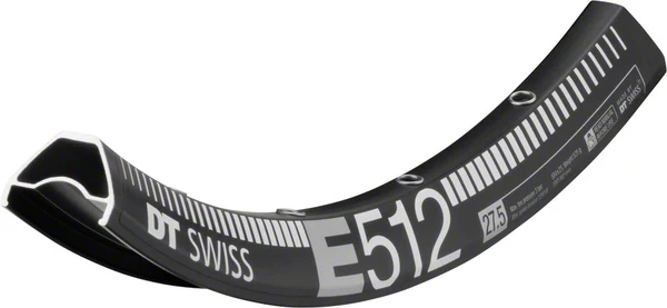 DT Swiss E 512 27.5" Tubeless-Ready Disc Rim 32h Black