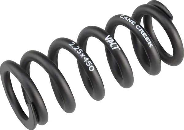 Cane Creek VALT Lightweight Steel Spring for Coil Shock, 2.25"/57mm x 450lbs, Black