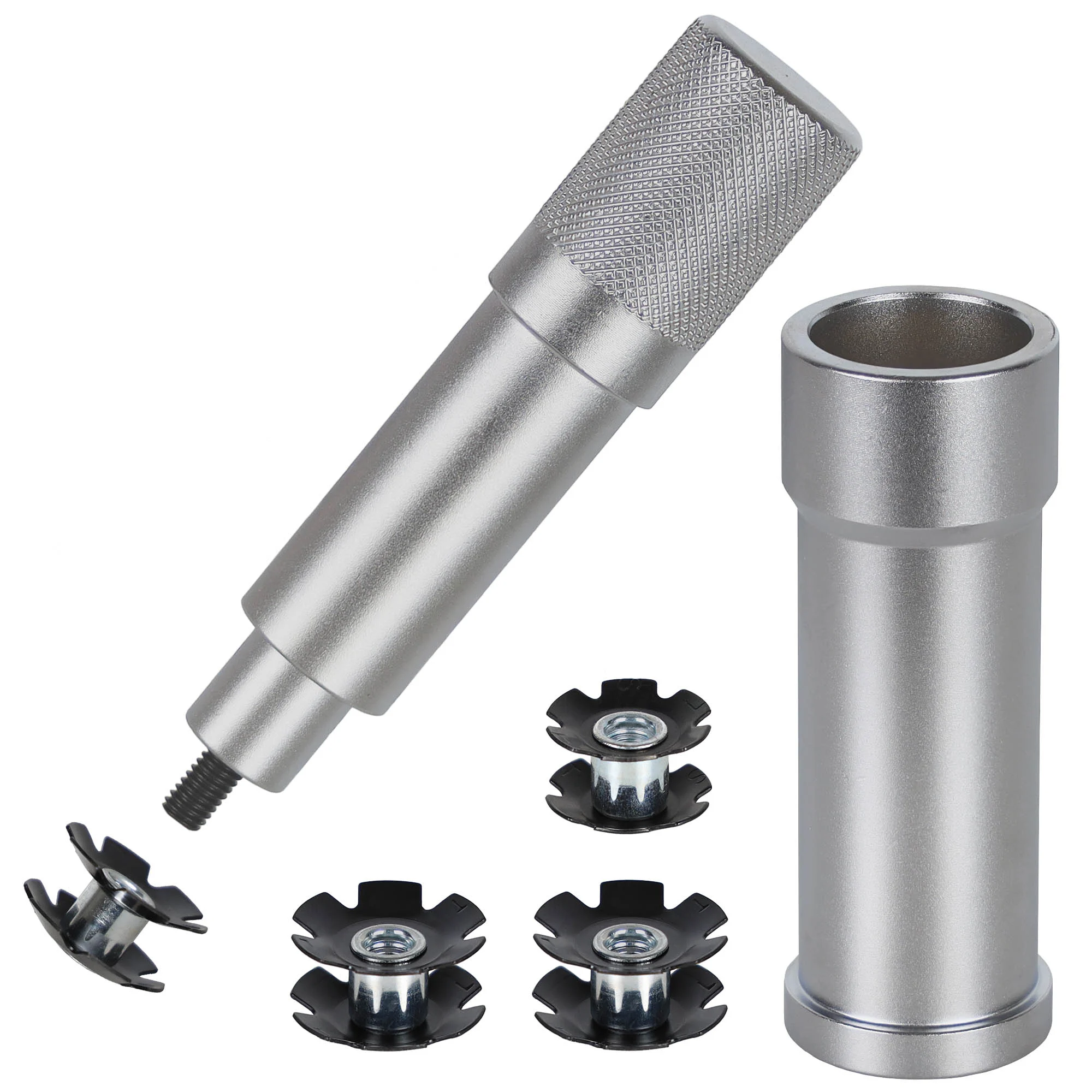 CyclingDeal Bike Bicycle Fork Star Nut Setting Installer Install Tool with 2 Size 1" and 2 Size 1-1/8” Star Nuts - Tool Compatible with Size 1" and Size 1 -1/8"