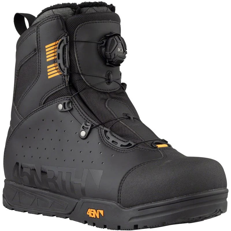 45NRTH Wolvhammer BOA Winter Cycling Boot, - Black, Flat or Clipless / Size 37