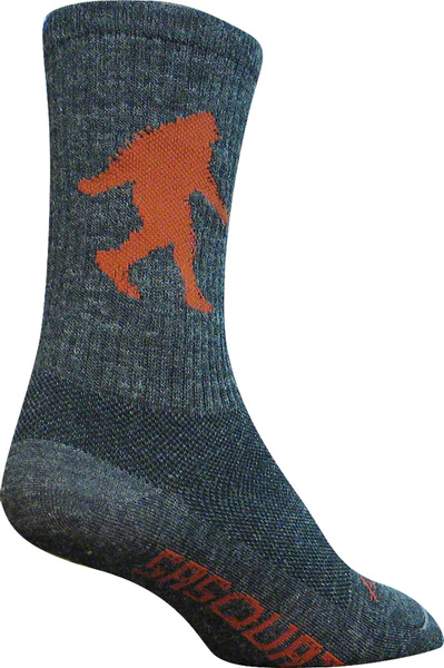 SockGuy Wool Sasquatch 6" Crew Sock: Gray LG/XL