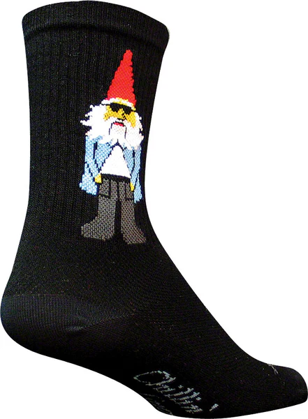 SockGuy Gnomies 6" Crew Sock: Black SM/MD