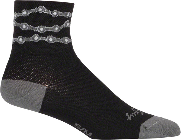 SockGuy Chains Sock: Black LG/XL