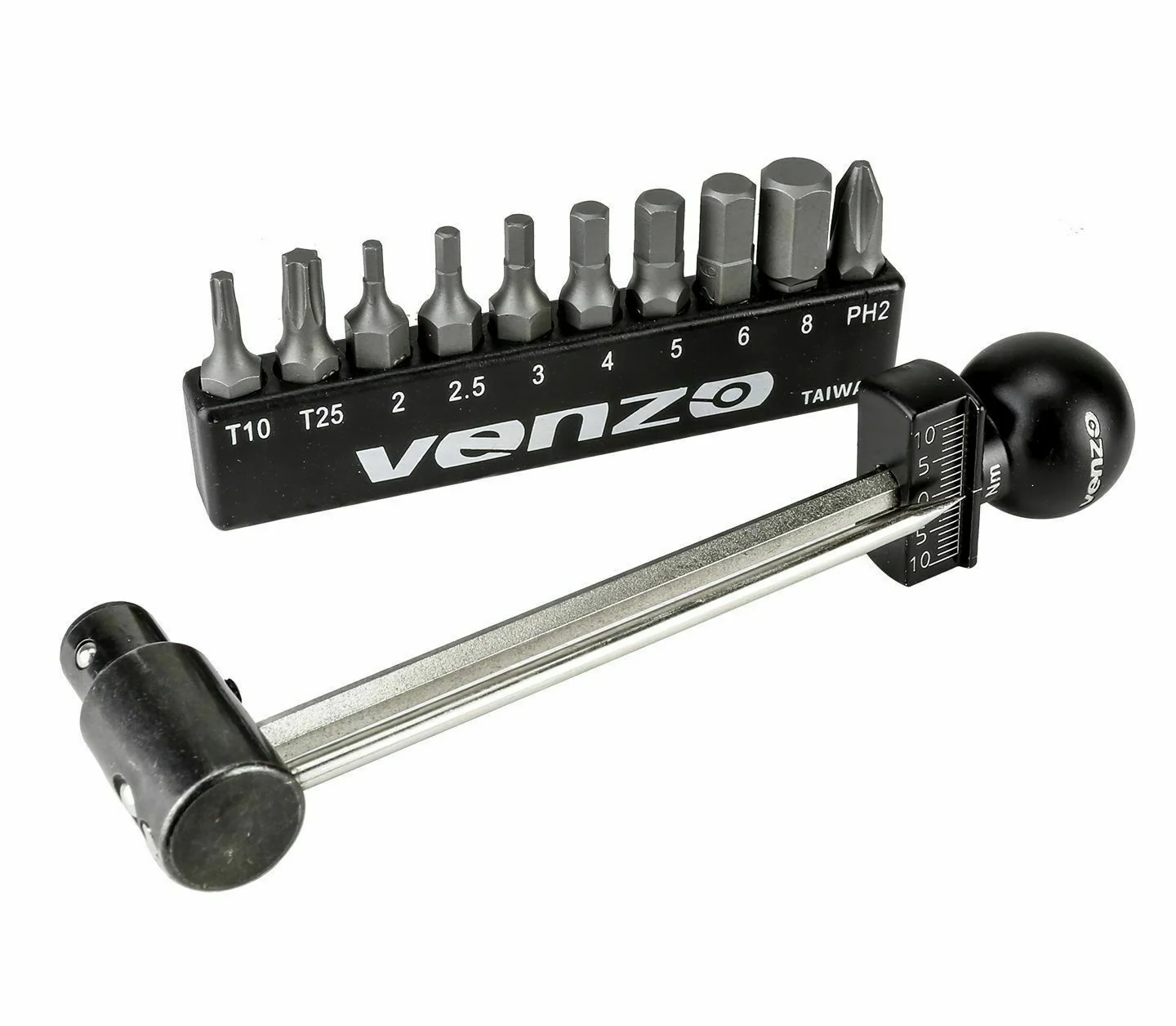 Venzo 1/4 Inch Driver Beam Torque Wrench Set - 2 to 10 Nm - Small Adjustable - Great Maintenance Tool for MTB, Mountain, Road Bike & Motorcycle - Bicycle Carbon Parts Essential Tool