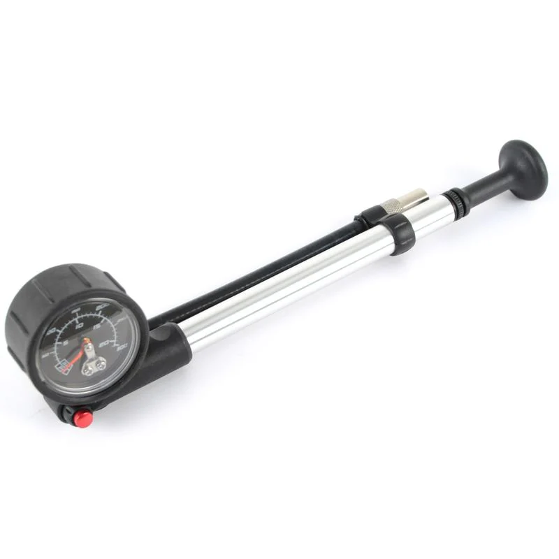 Fork Shock Pump Compact High Pressure Mountain Bike MTB 300psi Valve // Silver