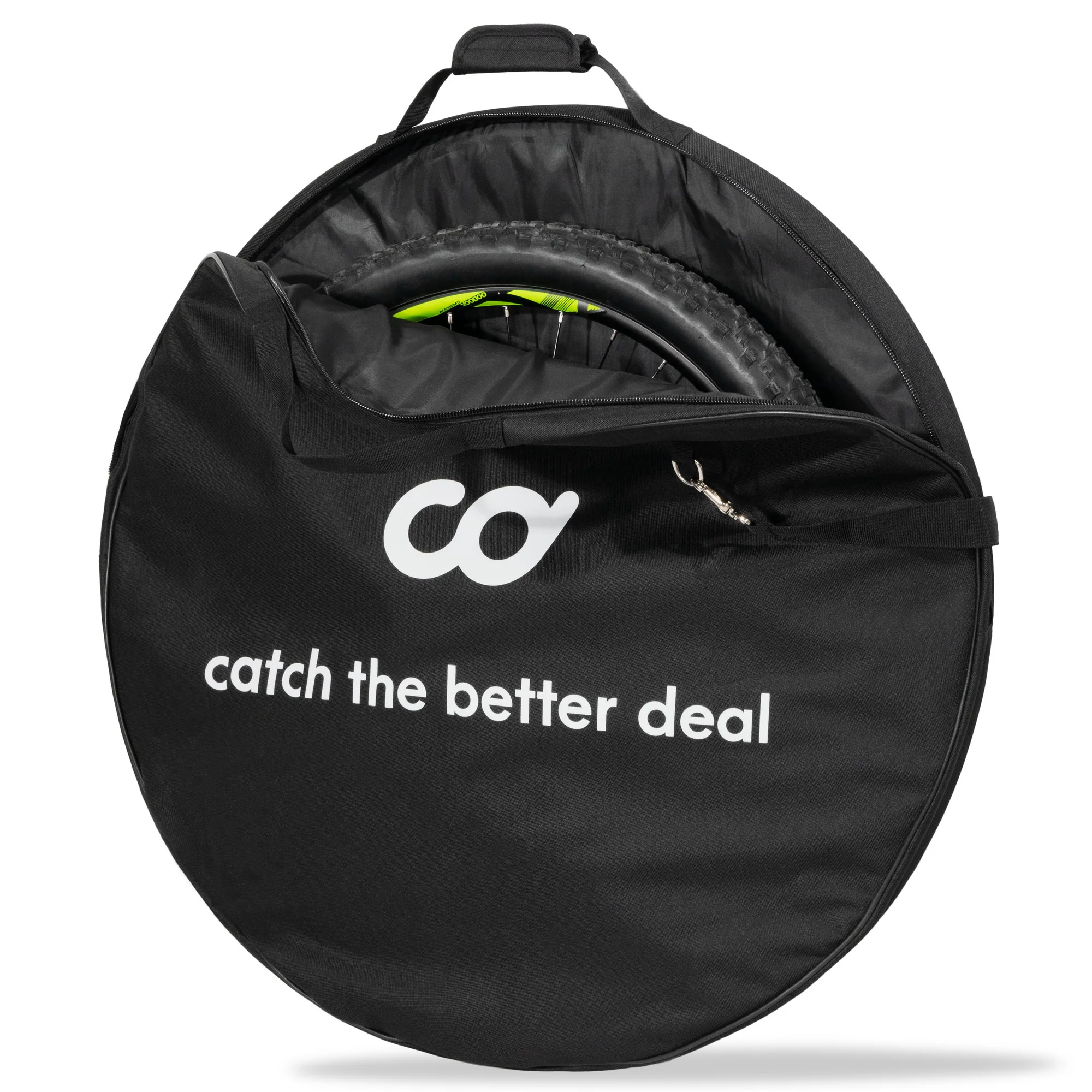 CyclingDeal Bike Bicycle Wheel Bag - Soft Foam Padded for 700c Road Bike & 26" 27.5" 29" MTB Wheel Set - Quality Nylon 600D with Detachable Shoulder Strap - Single Wheel Bag