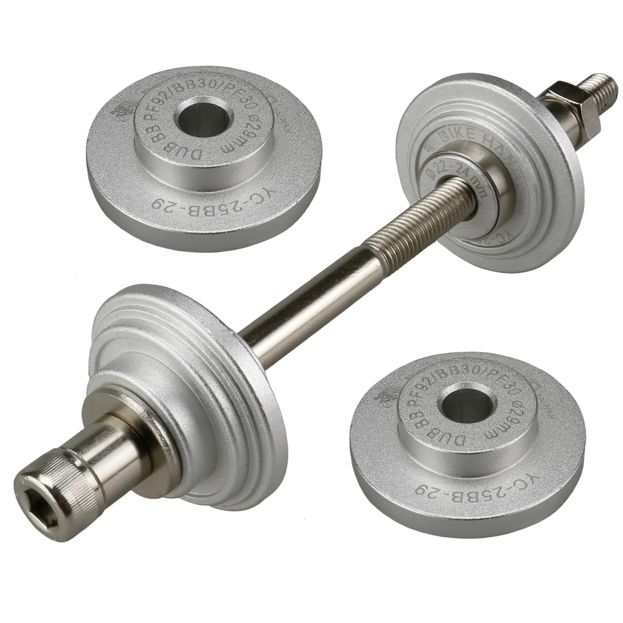 Bikehand Bicycle Press Fit Bottom Bracket Installation Install Tool Kit - compatible with Shimano BB86, BB92, BB121, BB90 and BB95 – Compatible with Sram Dub PF92/BB30/PF30 - Bearing Press BB30