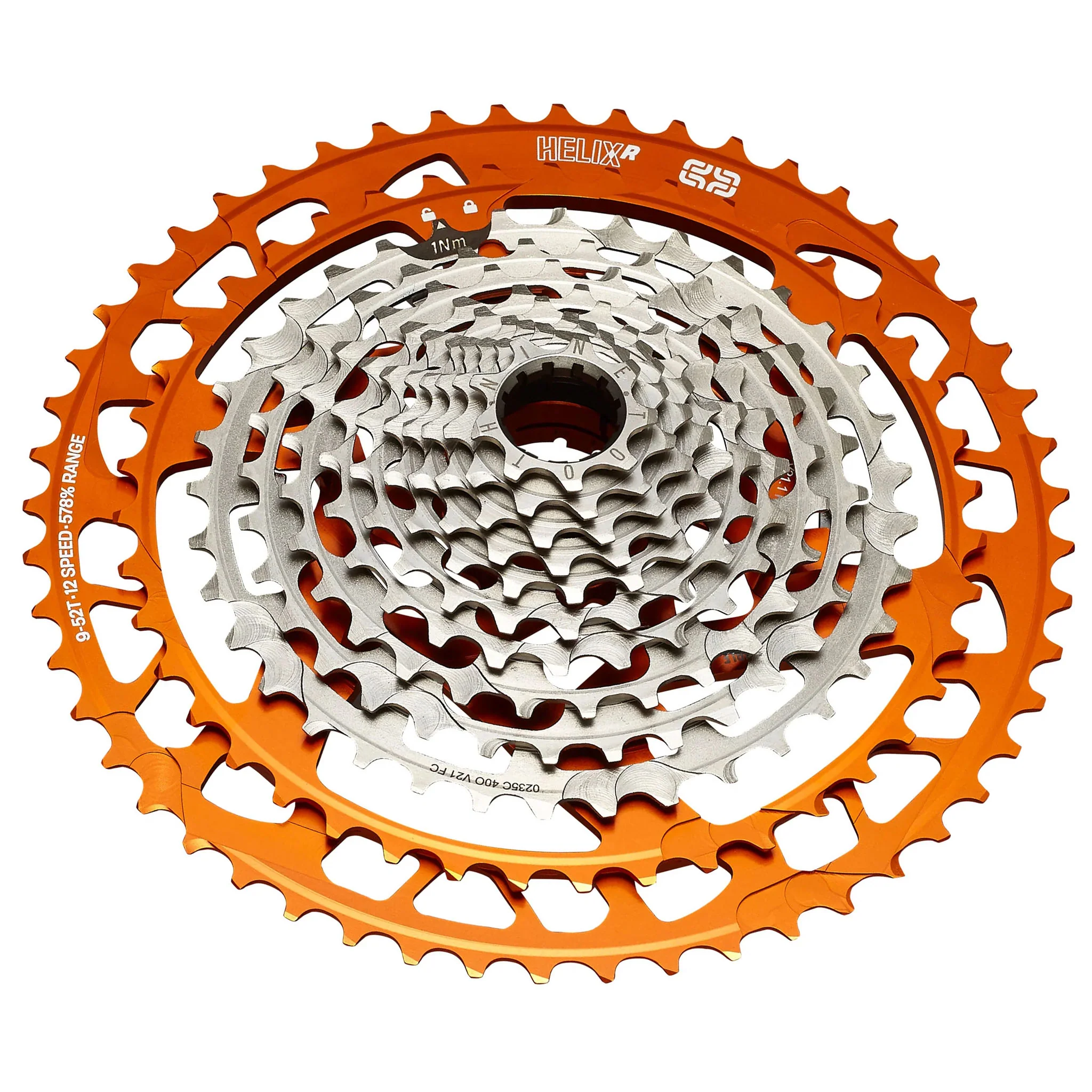 E*thirteen Helix Race Cassette - 12-Speed 9-52t Naranja