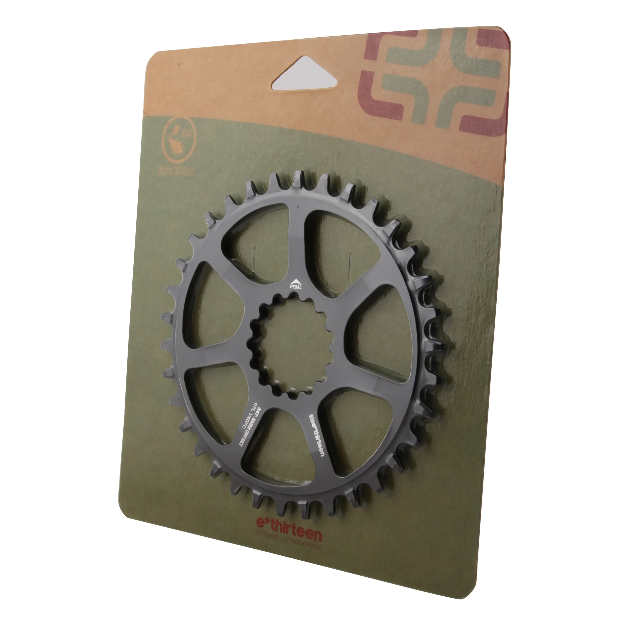 E*thirteen UL Ultralight Direct Mount Guidering Boost Chainlines - 34t 10/11/12-Speed XCX Compatible BLK