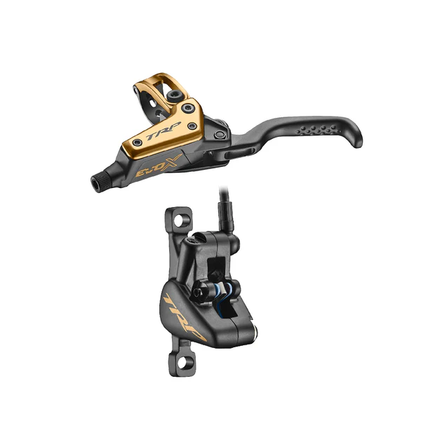 TRP DH-R Evo X Disc Brake and Lever - Hydraulic, 2-Pistion, Post Mount, Gold
