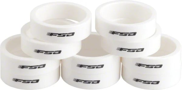 FSAFull Speed Ahead Polycarbonate Headset Spacers 1 1/8" x 10mm 10 pcs White