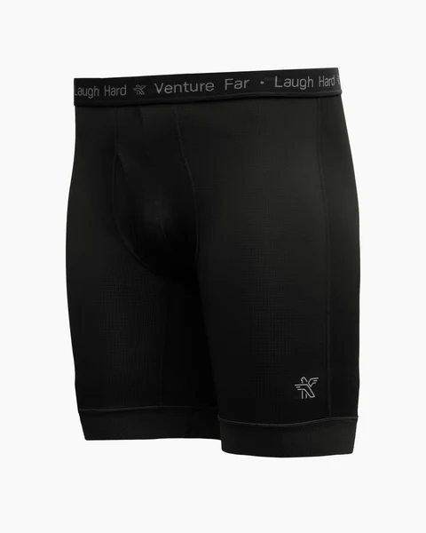 KETL Mtn Egg Cradle Boxer Briefs 8" - Men's Lightweight, Breathable Black