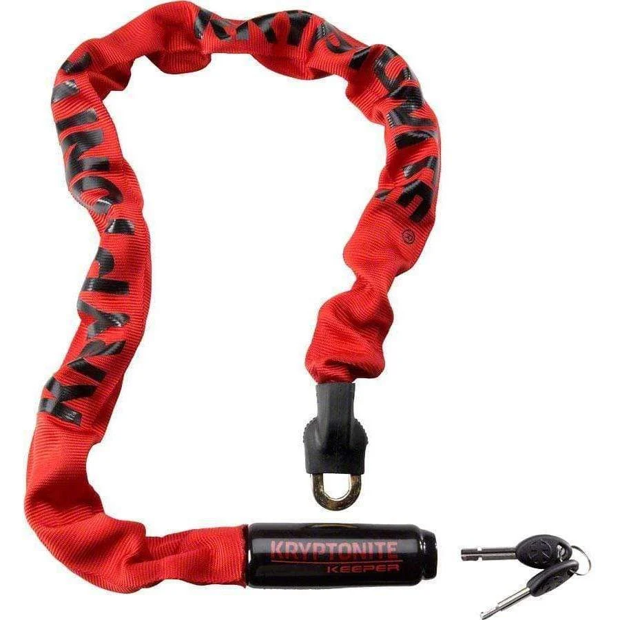 Kryptonite Krypto Keeper 785 Integrated Chain Bike Lock: 2.8' (85cm) Red
