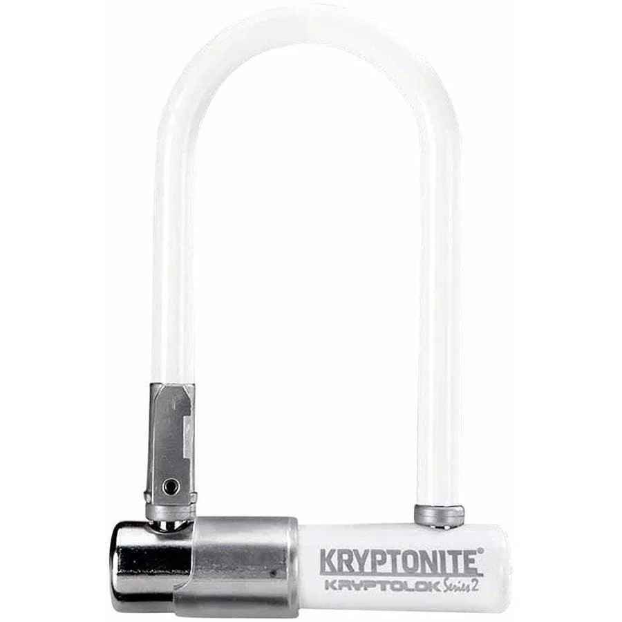 Kryptonite Krypto Series 2 Mini-7 Bike U-Lock - 3.25 x 7", Keyed, White