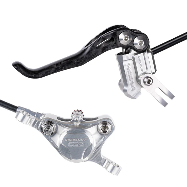 Trickstuff Piccola Brakeset, Silver, Kevlar Hose Front 900mm - Rear 1700mm, C22 Caliper