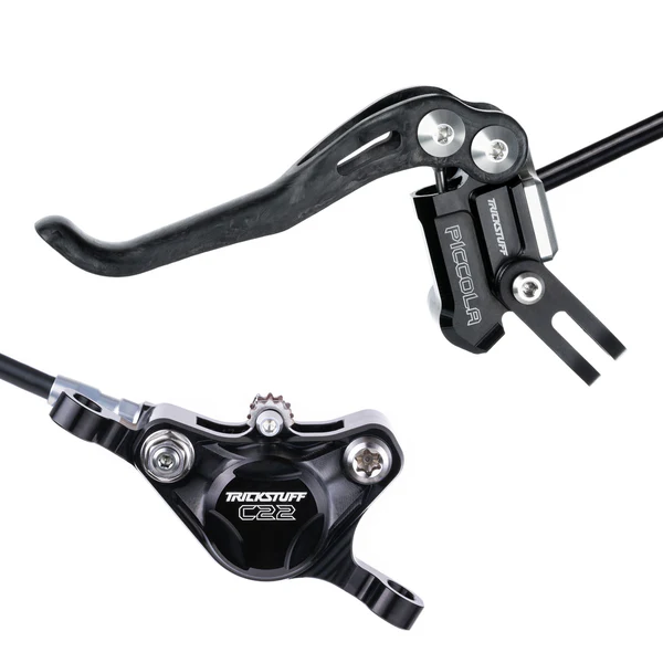Trickstuff Piccola Brakeset, Black/Silver, Kevlar Hose Front 900mm - Rear 1700mm, C22 Caliper