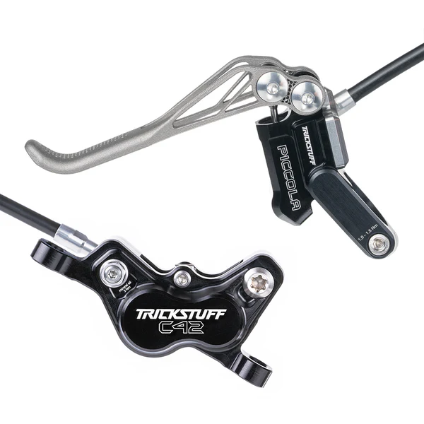Trickstuff Piccola HD Brakeset, Black/Silver, Kevlar Hose Front 900mm - Rear 1700mm, C42 Caliper