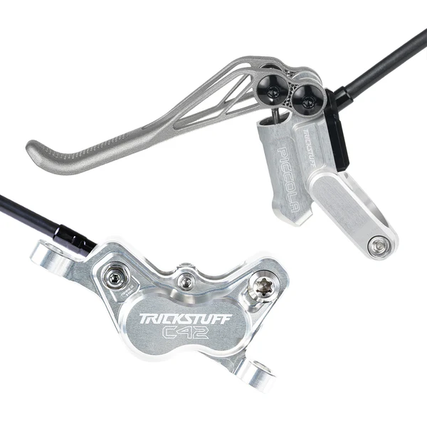 Trickstuff Piccola HD Brakeset, Silver/Black, Kevlar Hose Front 900mm - Rear 1700mm, C42 Caliper